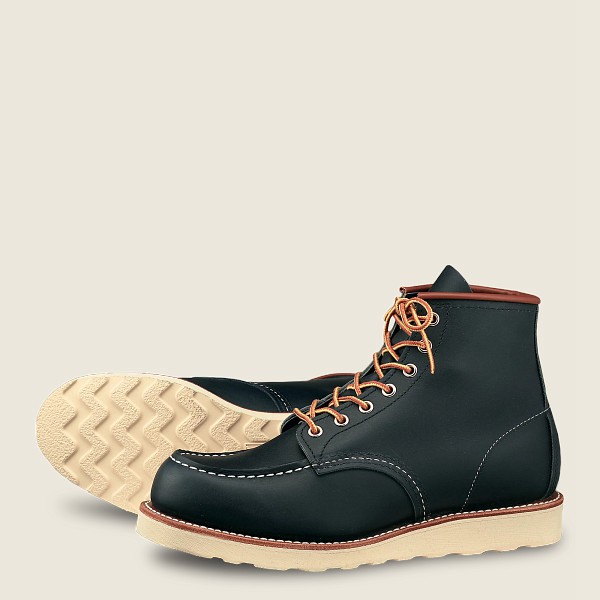 Red Wing Heritage Boots Navy - Mens Classic Moc - 6-inch Portage Leather - 1926-UWHQO